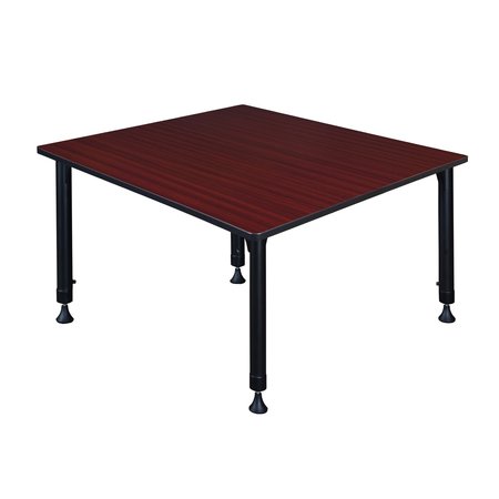 Kee Square Tables > Height Adjustable > Square Classroom Tables, 48 X 48 X 23-34, Wood|Metal Top TB4848MHAPBK